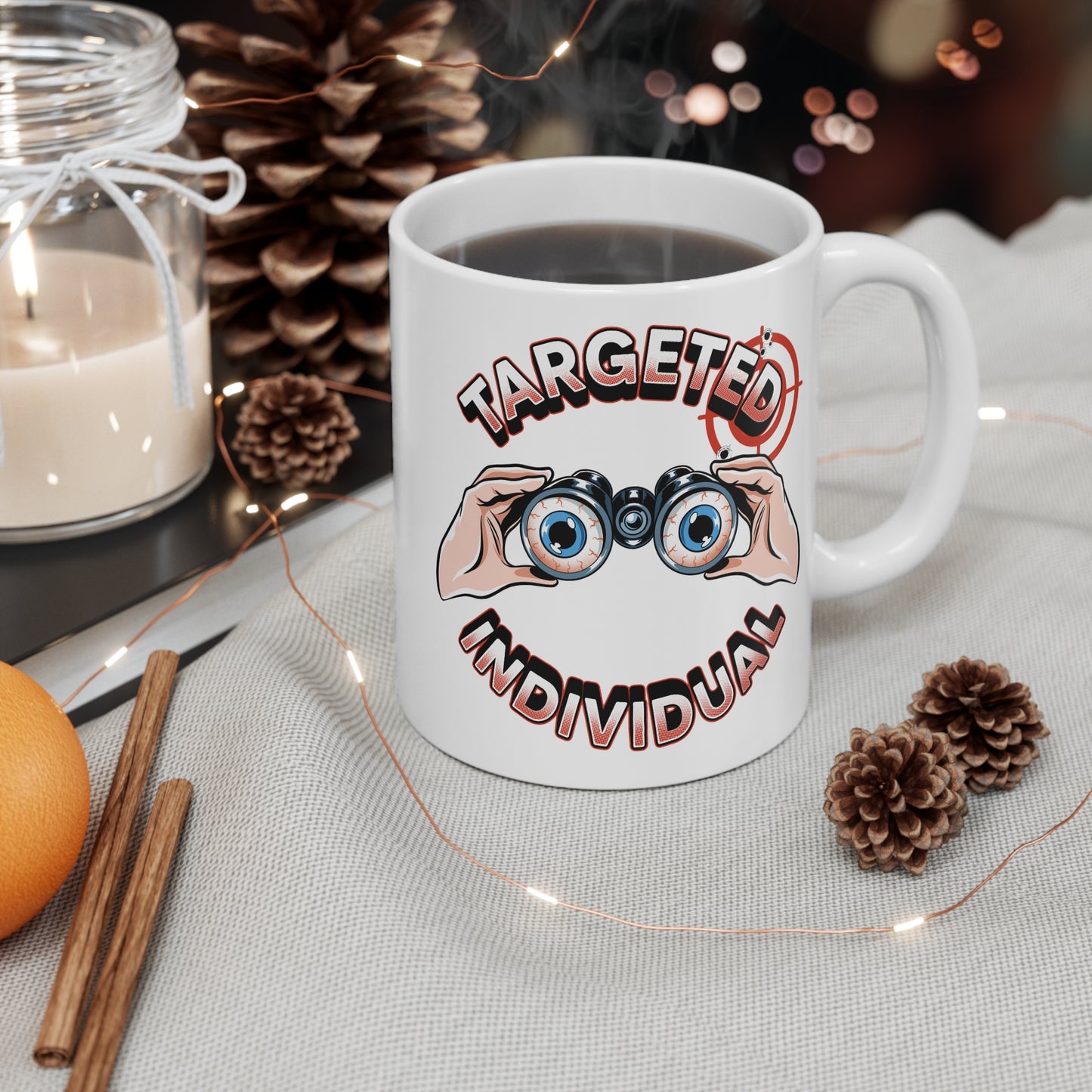 Targeted Individual Mug — Novelty Binoculars Design Coffee Cup