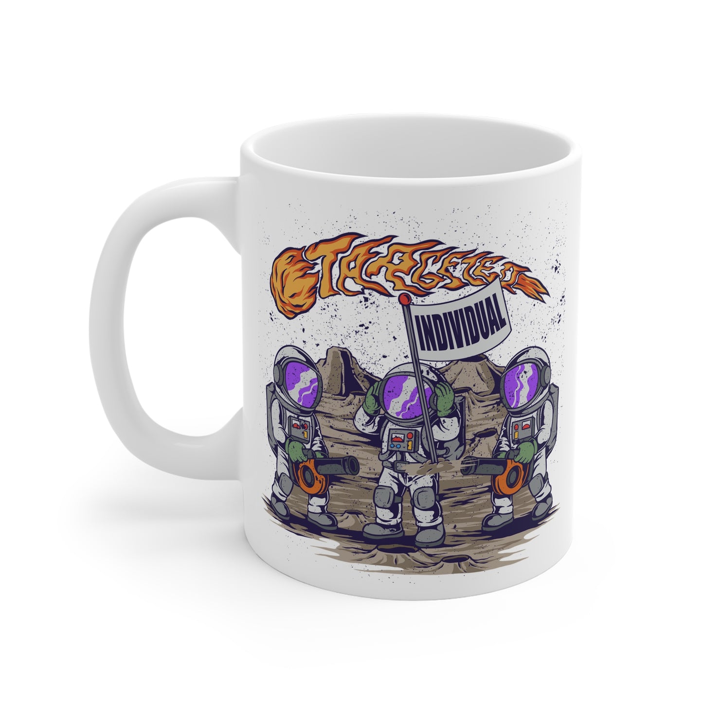Astronaut Crew Coffee Mug — 'Individual' Space Explorer Graphic 11oz