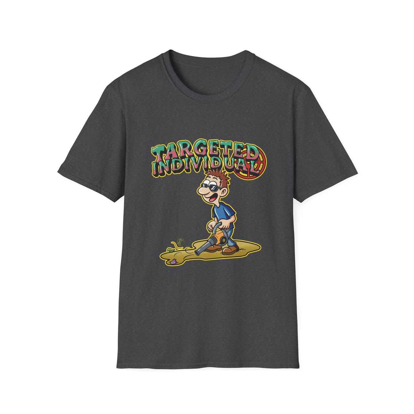 Targeted Individual T-Shirt — Surfer Cartoon Graphic Tee