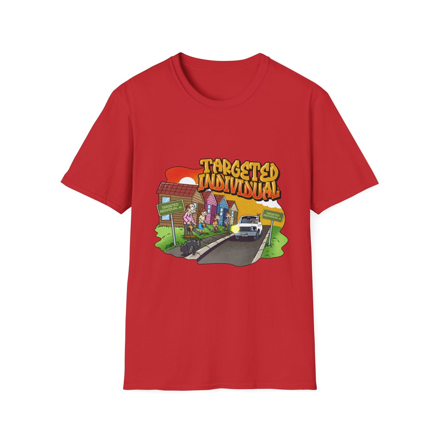 Targeted Individual Graphic T-Shirt — Retro Street Scene Tee