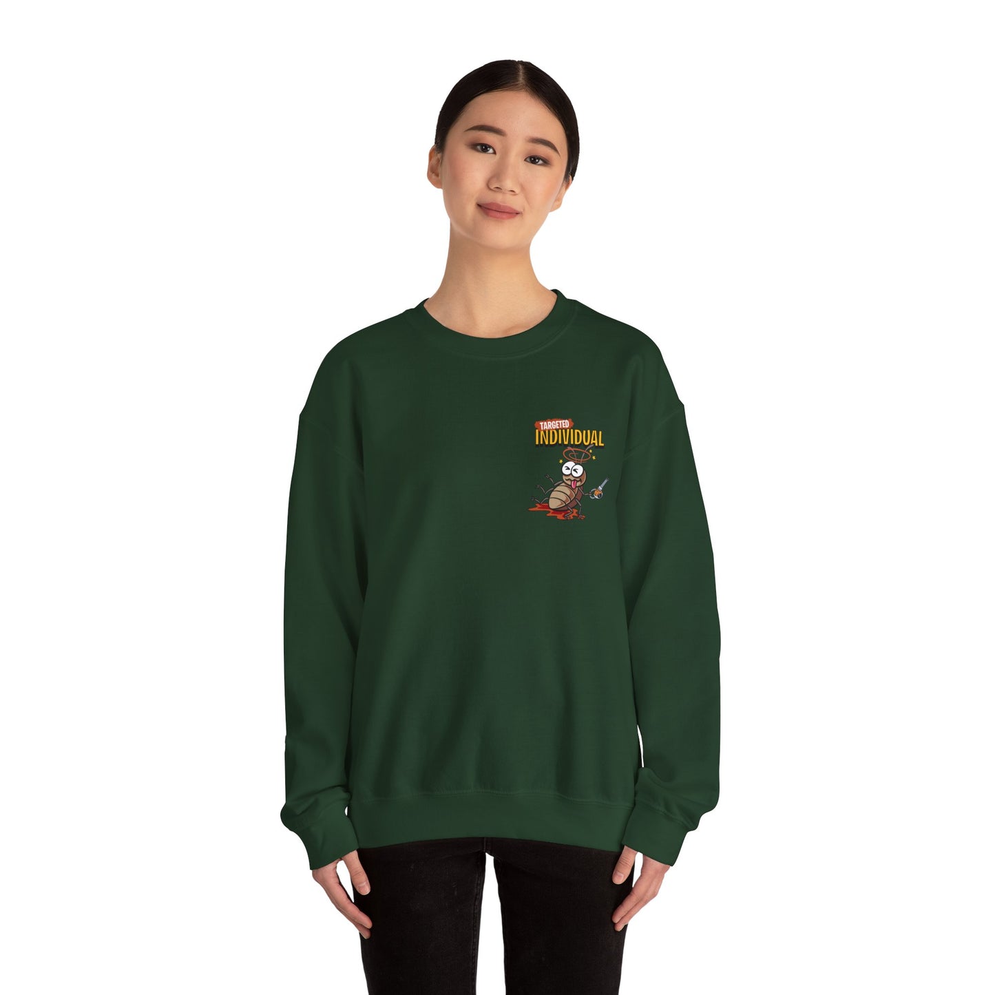Knight vs Worms Crewneck Sweatshirt — Funny Medieval Cartoon Graphic