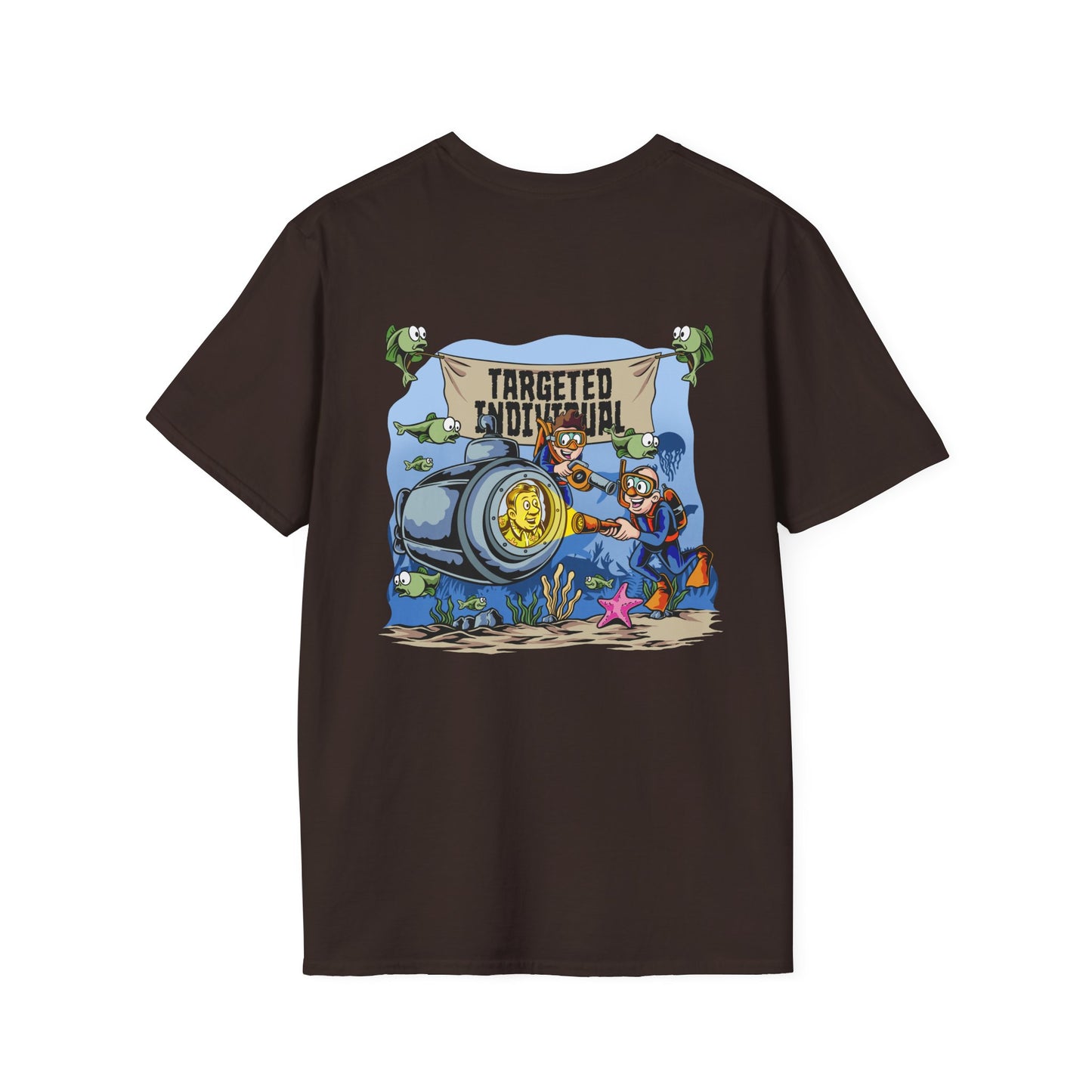 Targeted Individual Graphic Tee — Retro Diver Underwater Design