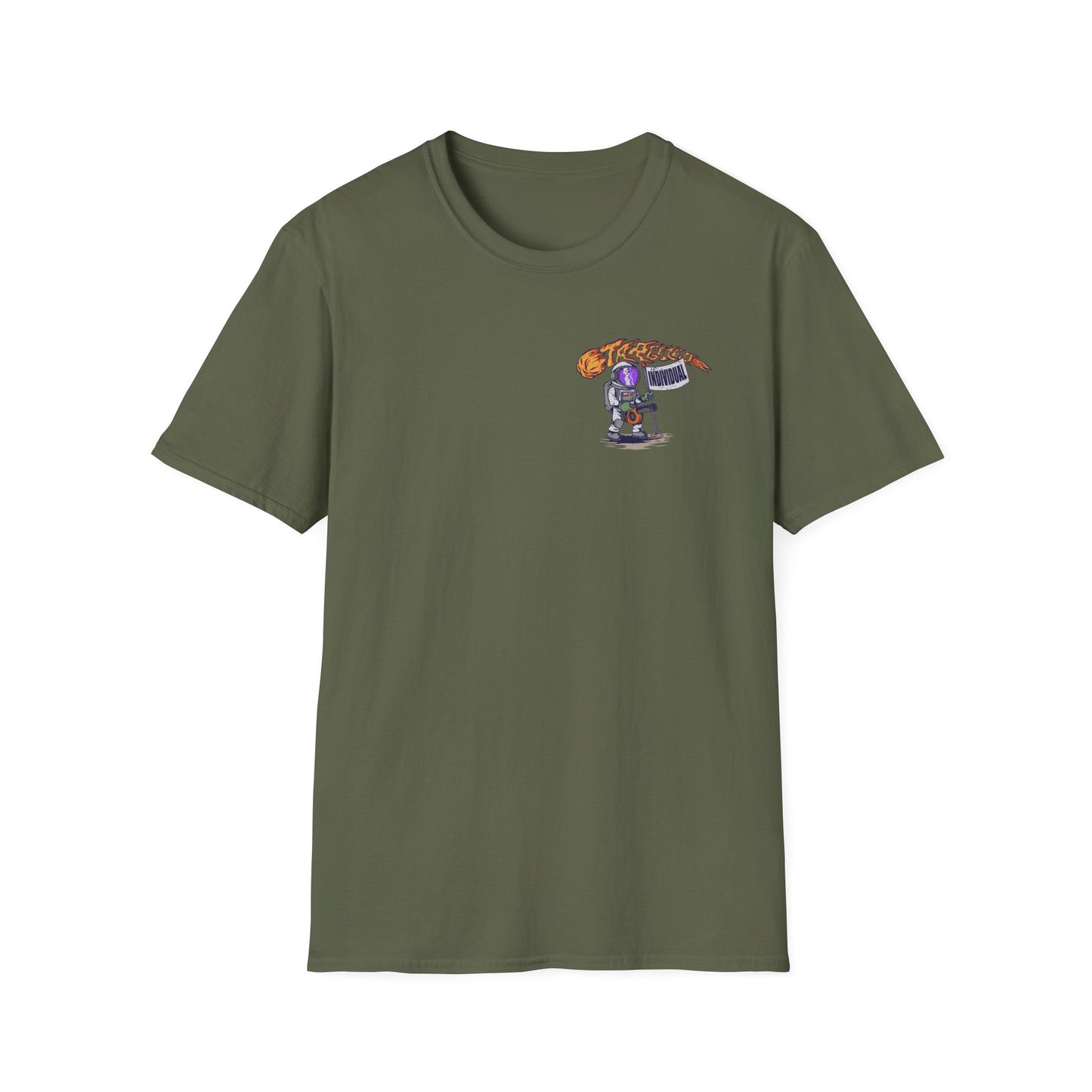 Space Protest T-Shirt — Cute Astronauts Holding Sign with Comet Graphic
