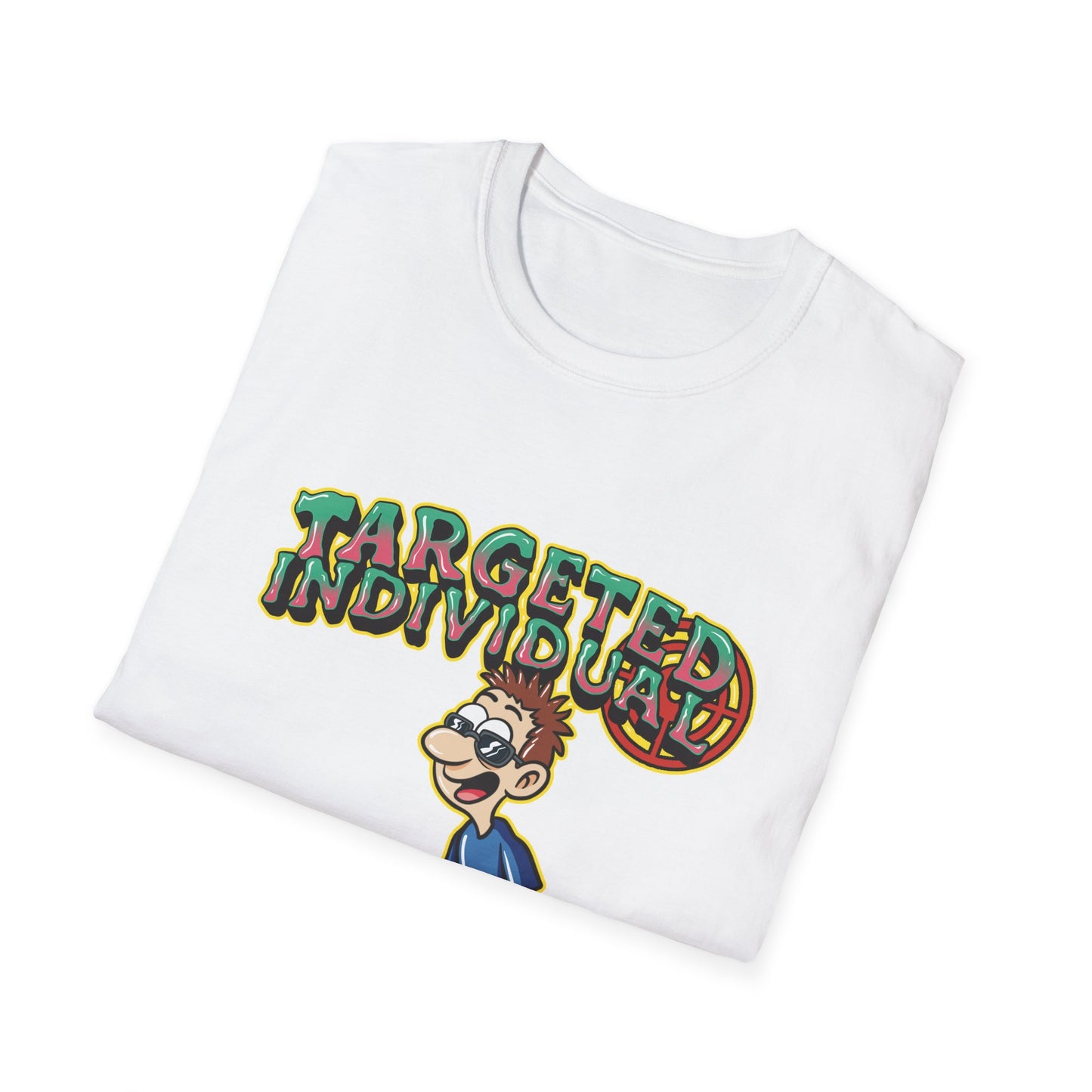 Targeted Individual T-Shirt — Surfer Cartoon Graphic Tee