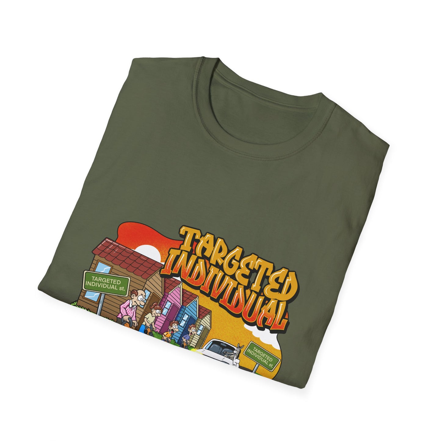 Targeted Individual Graphic T-Shirt — Retro Street Scene Tee