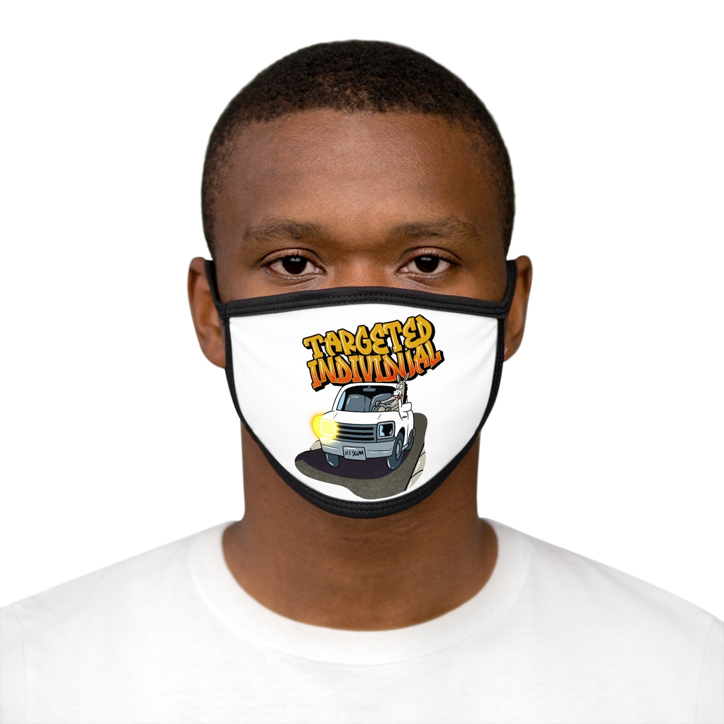Face Mask — "Targeted Individual" Police Car Graphic
