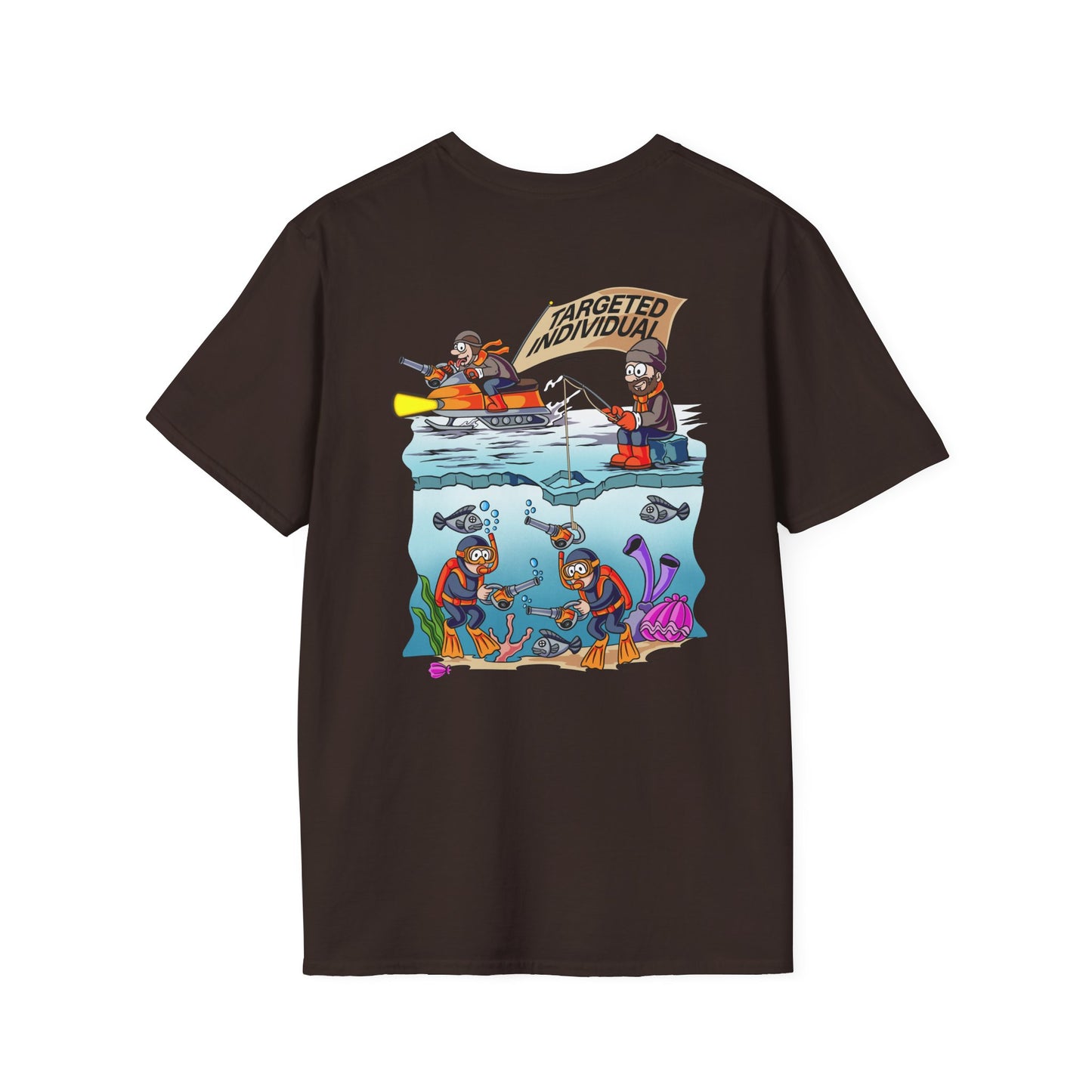 Fishing Cartoon T-Shirt — "Targeted Individual" Graphic Tee