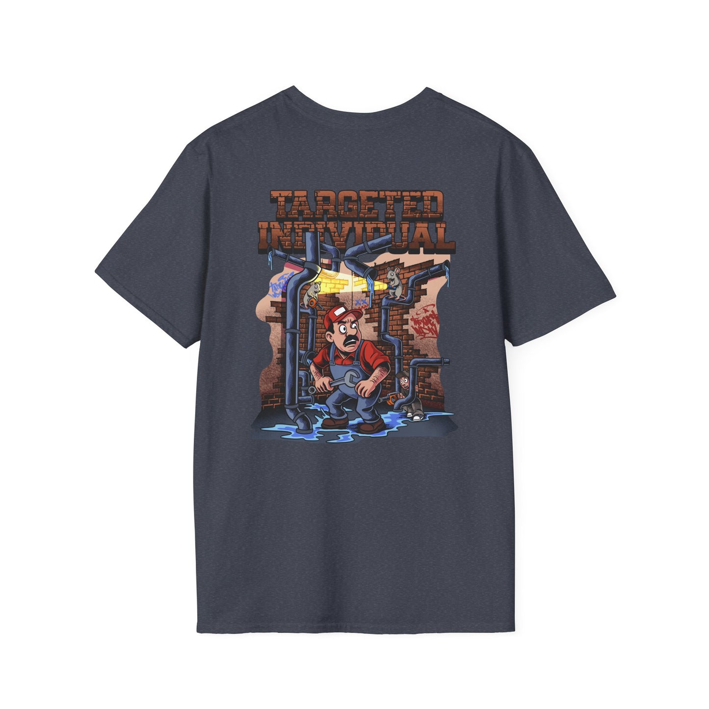 Plumber Retro Graphic T‑Shirt — "Tabotted Industrial" Back Artwork