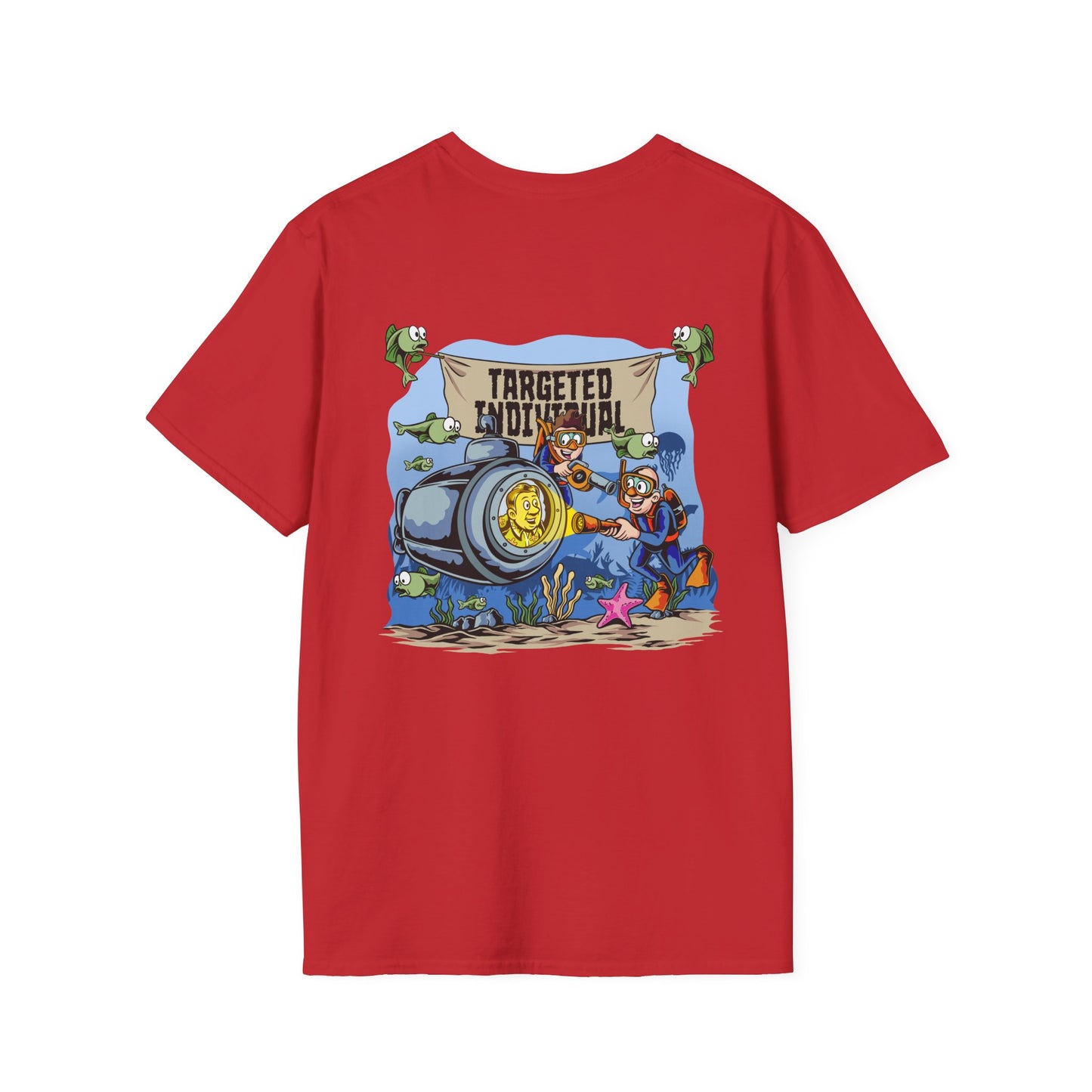 Targeted Individual Graphic Tee — Retro Diver Underwater Design