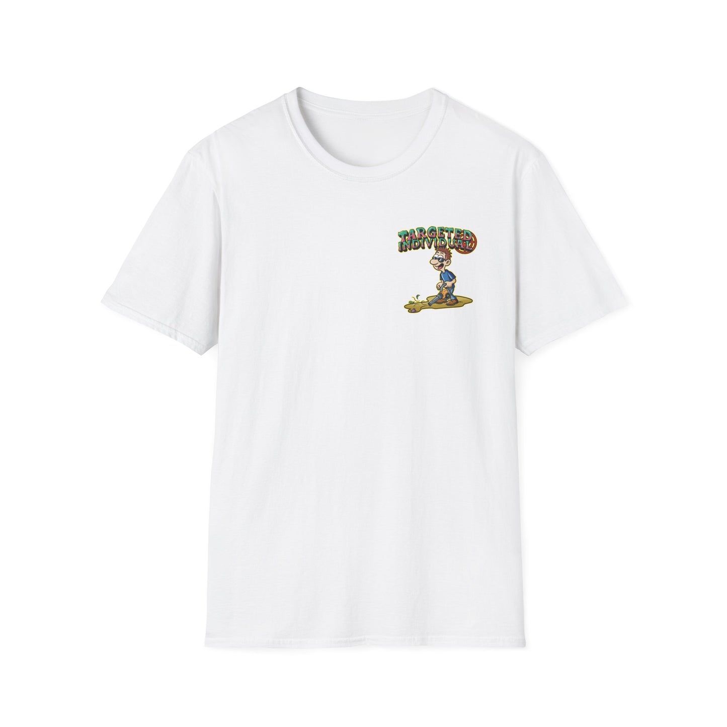 Targeted Individual Graphic T-Shirt — Retro Beach Protest Artwork