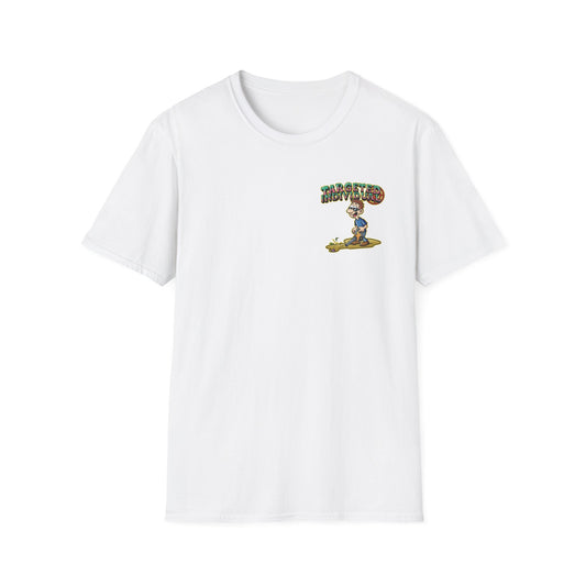 Targeted Individual Graphic T-Shirt — Retro Beach Protest Artwork