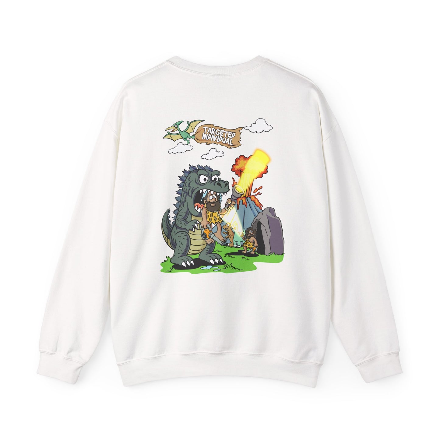 Godzilla Cartoon Crewneck Sweatshirt - Funny Monster Fire-Breathing Graphic