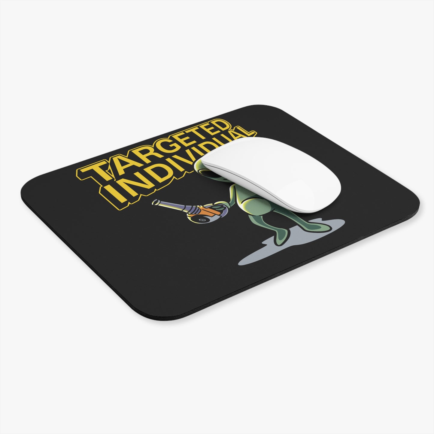 Targeted Individual Alien Mouse Pad — Funny Retro Sci‑Fi Desk Mat