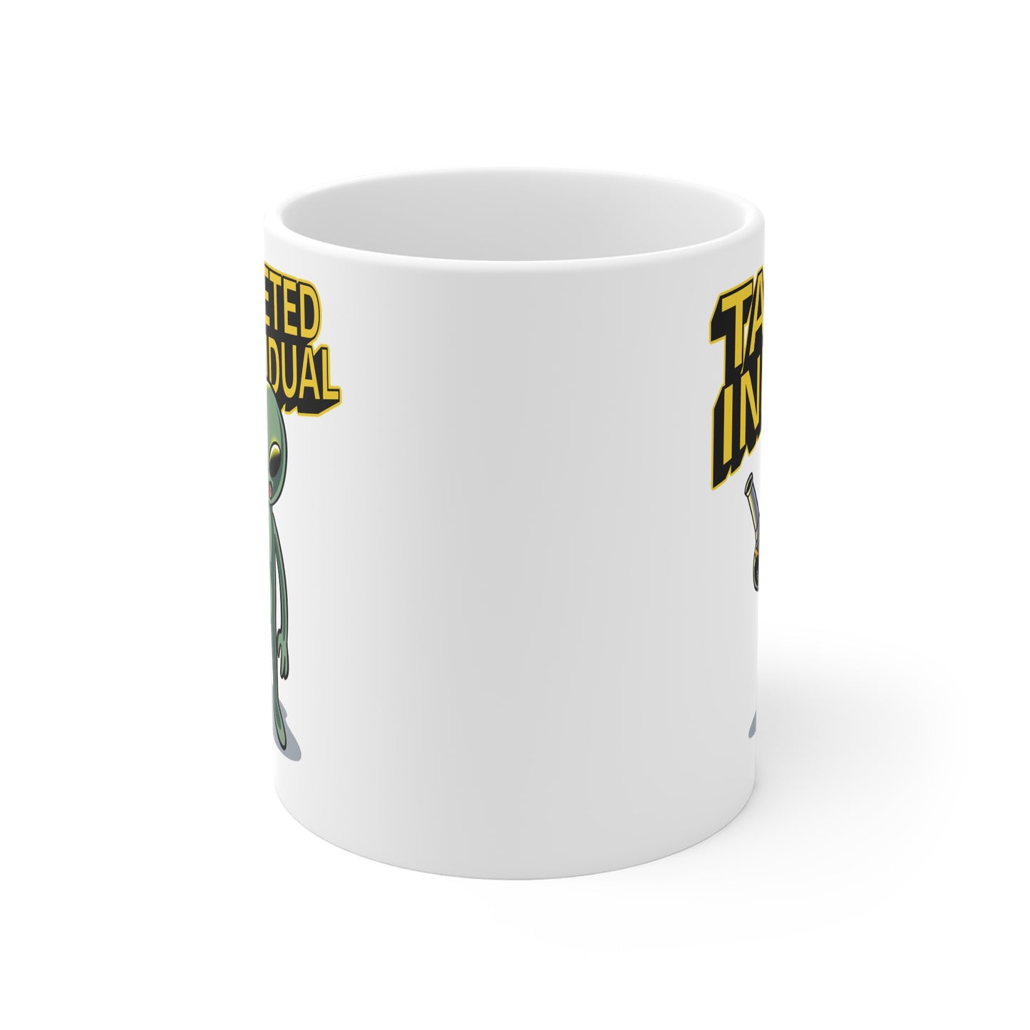 Targeted Individual Alien Mug — Funny Alien Coffee Cup with Ray Gun