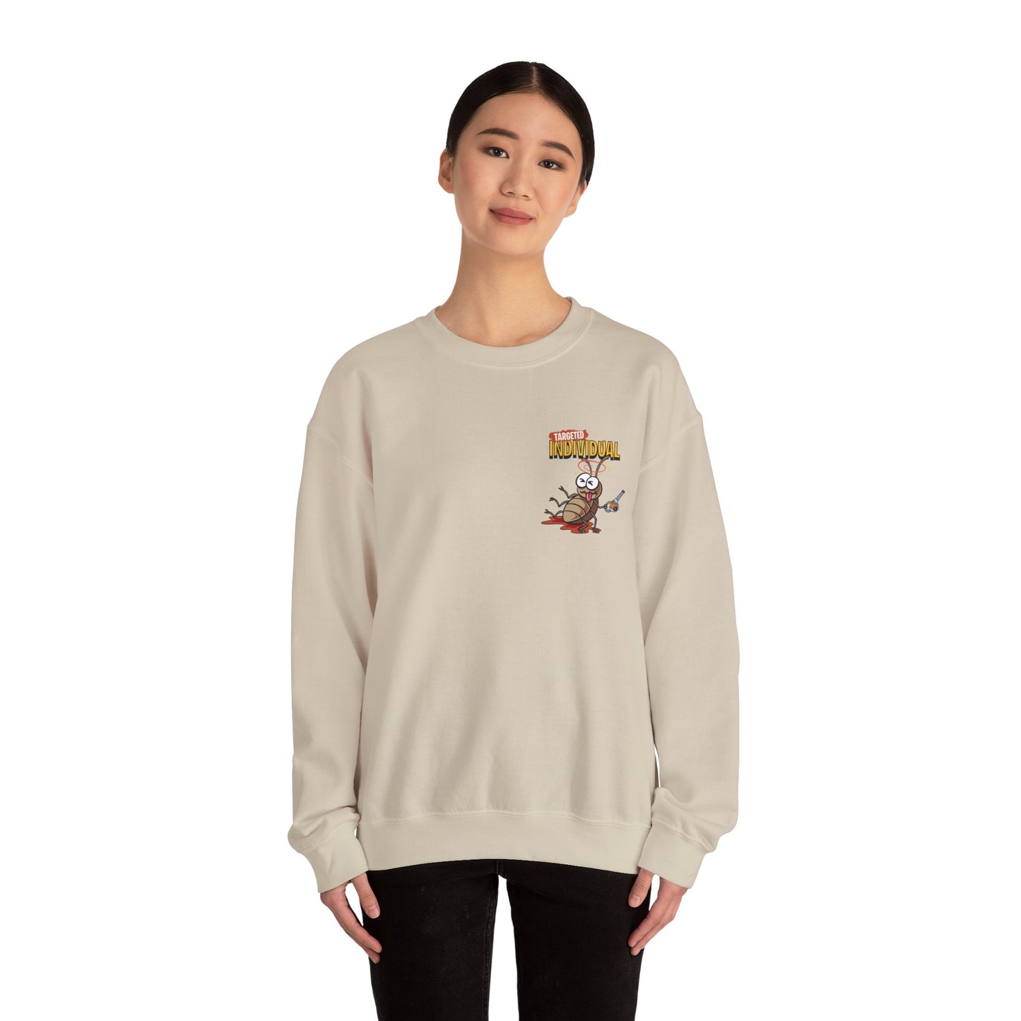 Knight vs Worms Crewneck Sweatshirt — Funny Medieval Cartoon Graphic