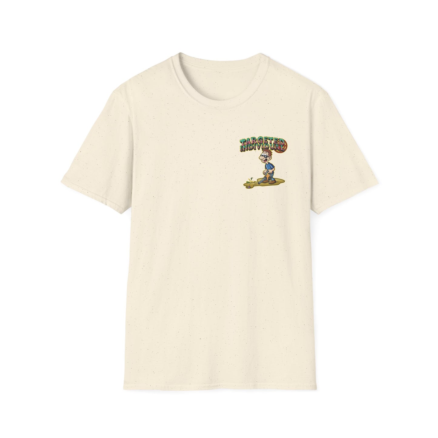 Targeted Individual Graphic T-Shirt — Retro Beach Protest Artwork