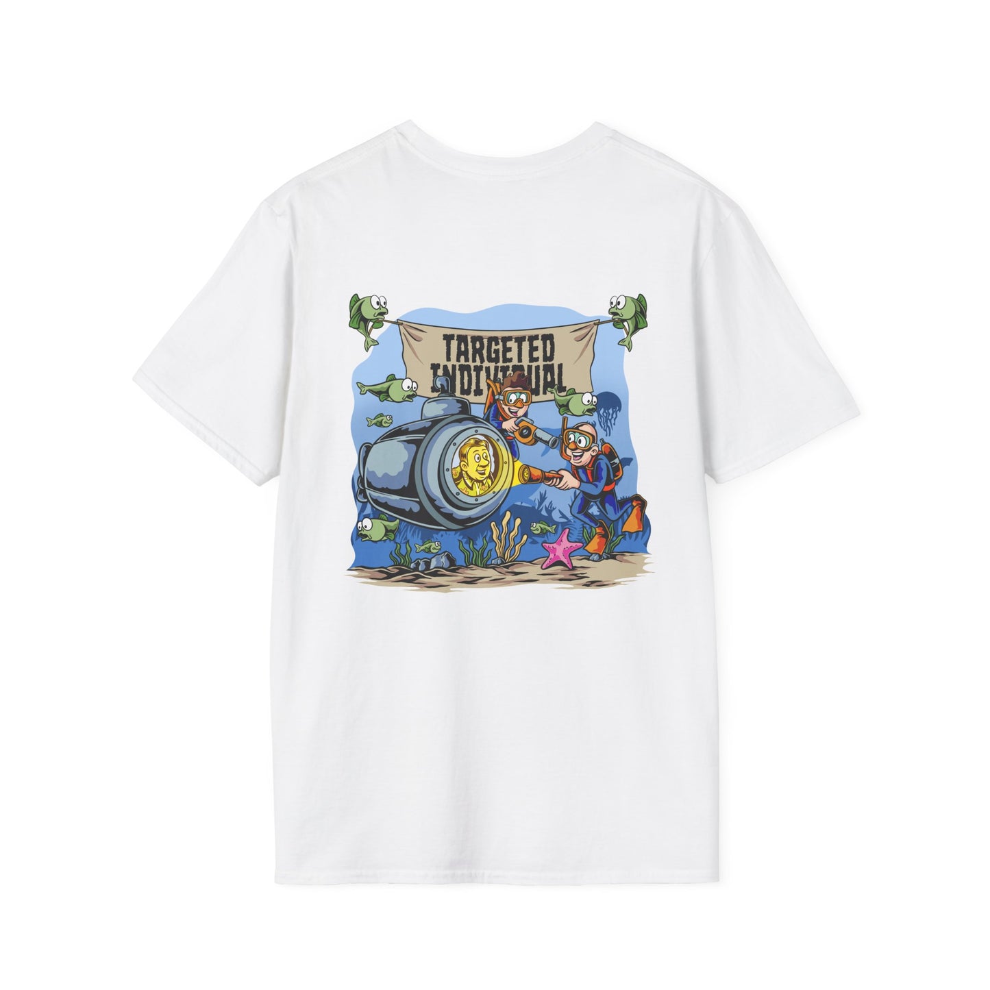 Targeted Individual Graphic Tee — Retro Diver Underwater Design