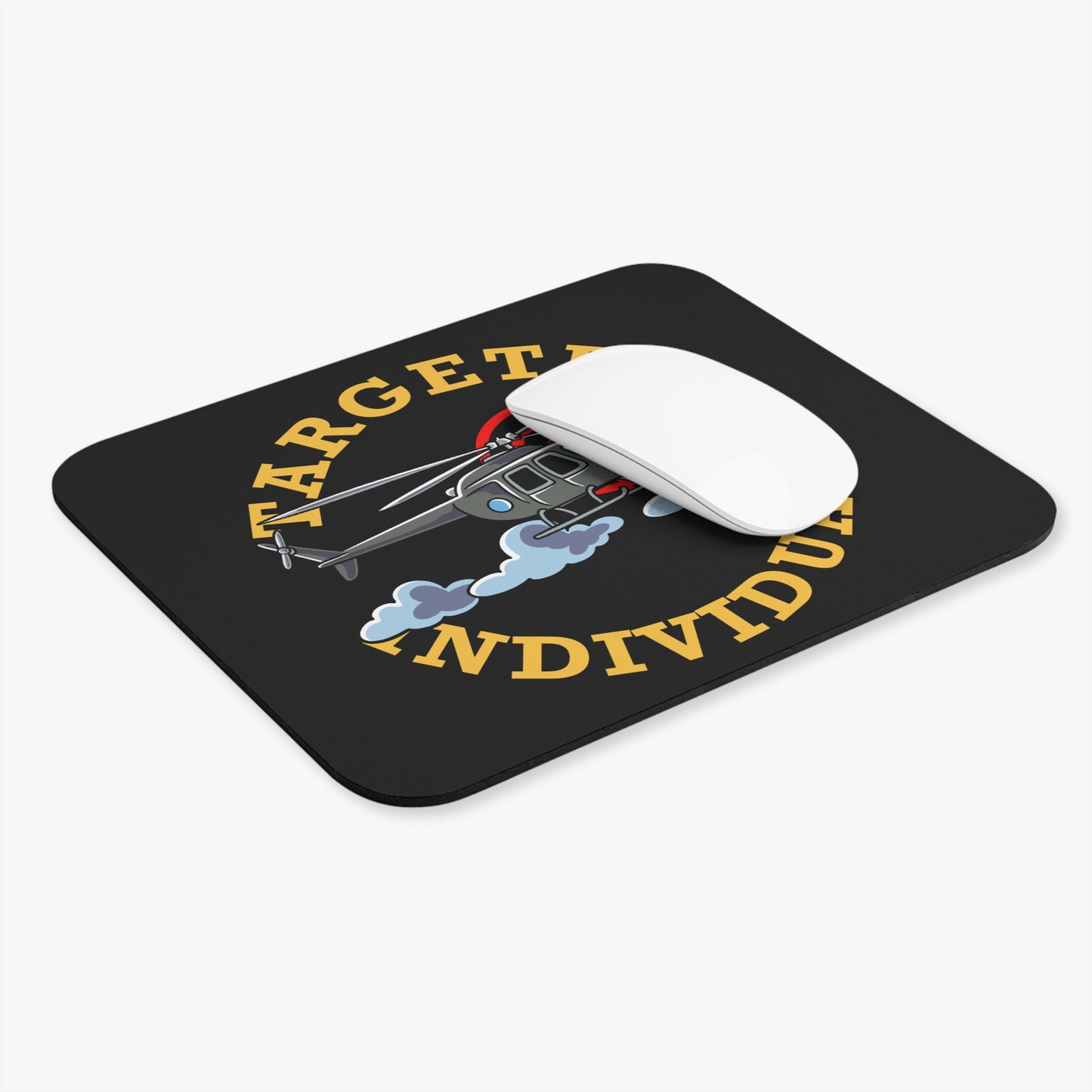 Targeted Individual Helicopter Mouse Pad — Tactical Aviation Desk Mat