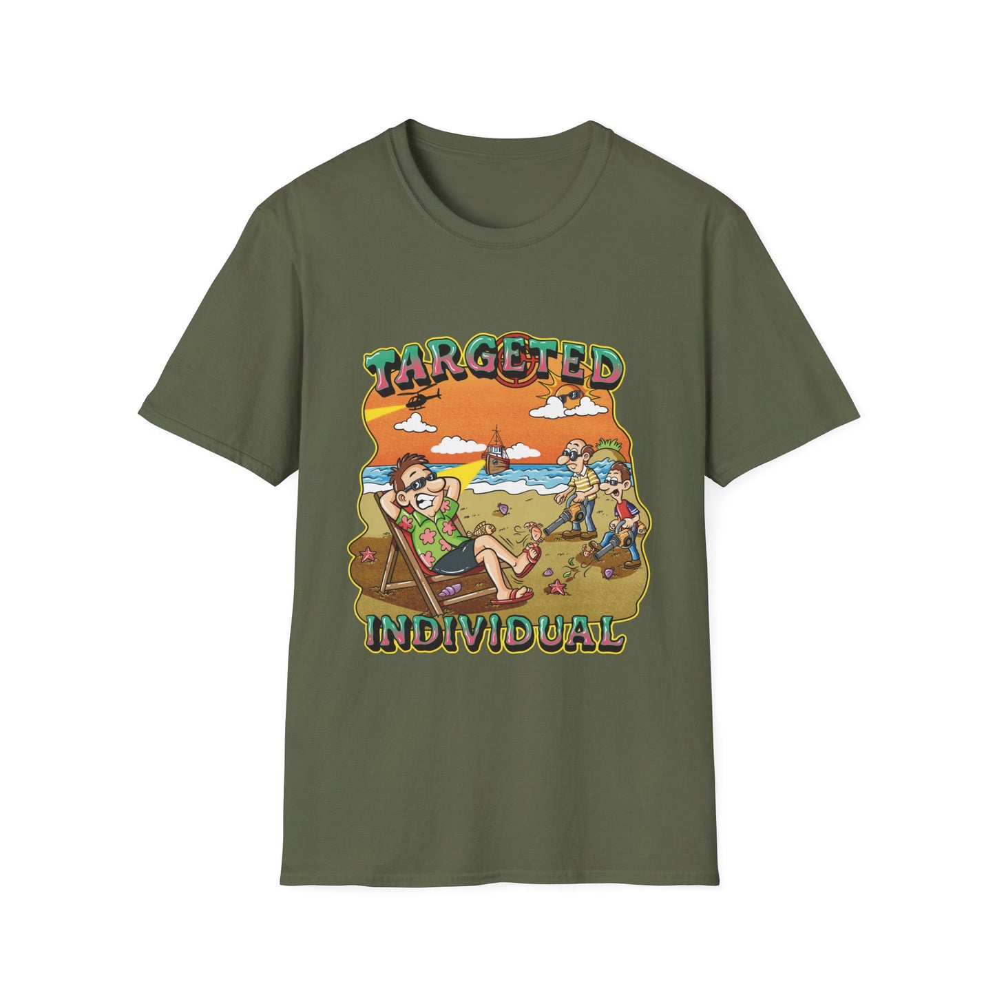 Targeted Individual T-Shirt — Retro Beach Conspiracy Graphic Tee