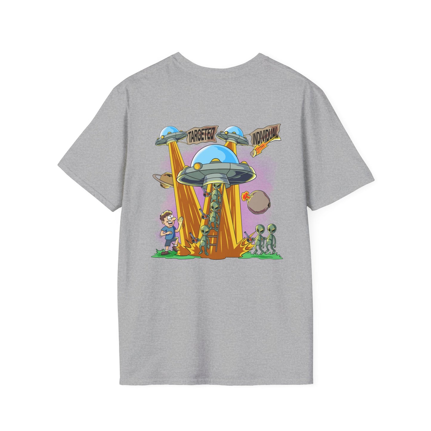 Alien Abduction Graphic T-Shirt — "Target Individual" Sci‑Fi UFO Tee